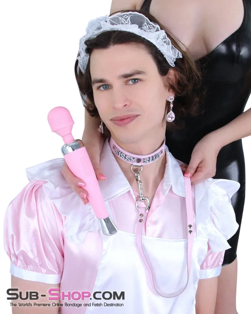 1674A-SIS      Pretty Sissy Boi Princess Mistress Pink Leather Bondage Lead