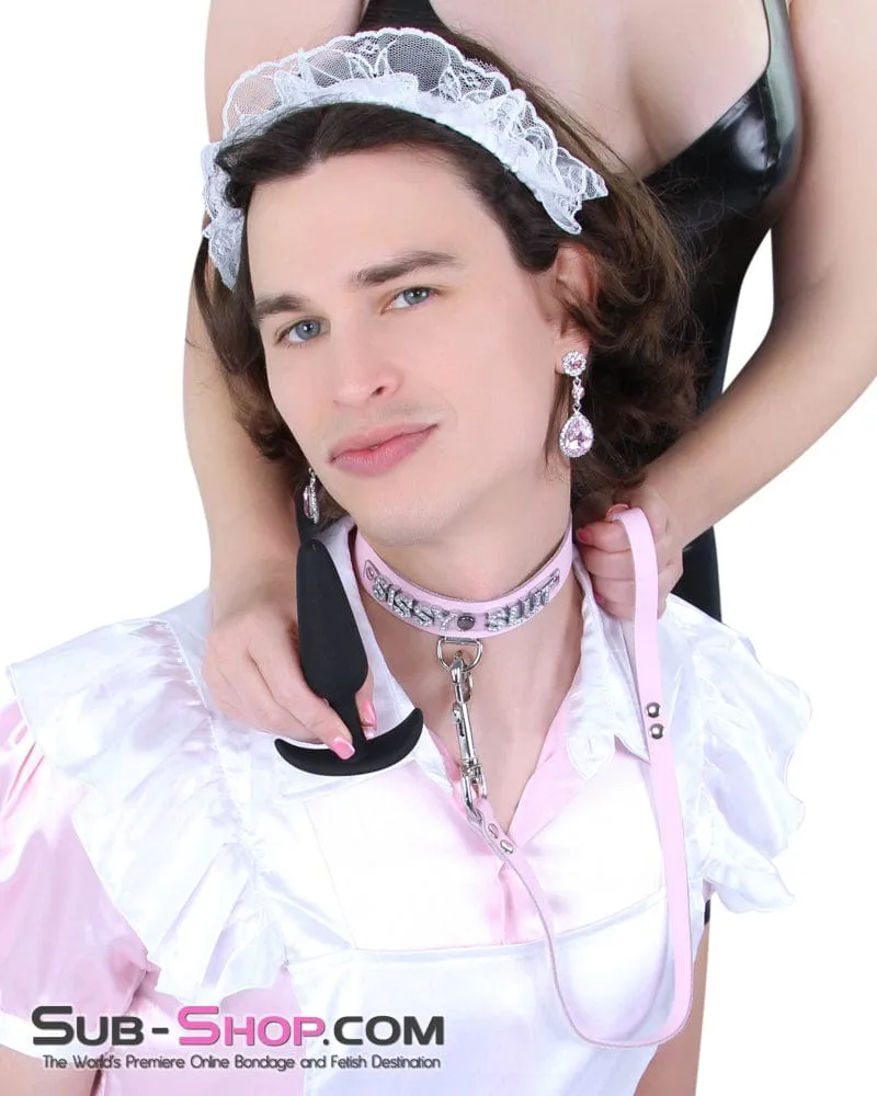 1674A-SIS      Pretty Sissy Boi Princess Mistress Pink Leather Bondage Lead