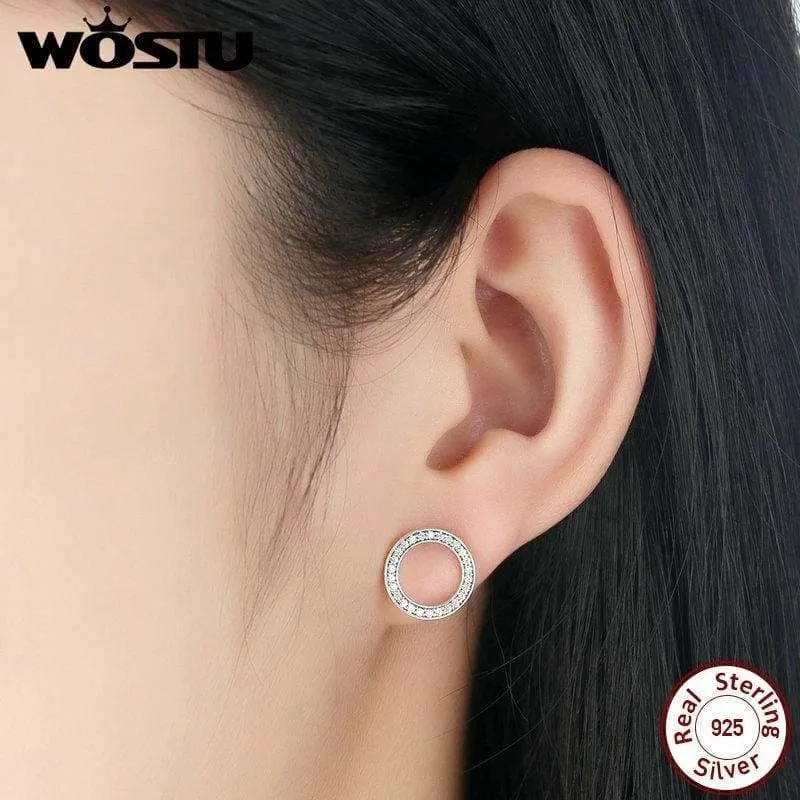 925 Sterling Circular Silver Stud Earrings