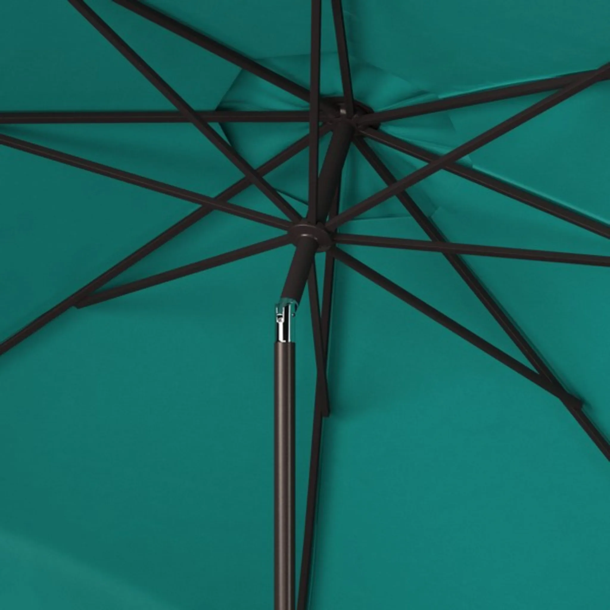 9ft Venice Turquoise Single Scallop Crank Outdoor Market Umbrella