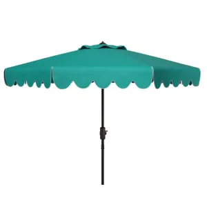 9ft Venice Turquoise Single Scallop Crank Outdoor Market Umbrella