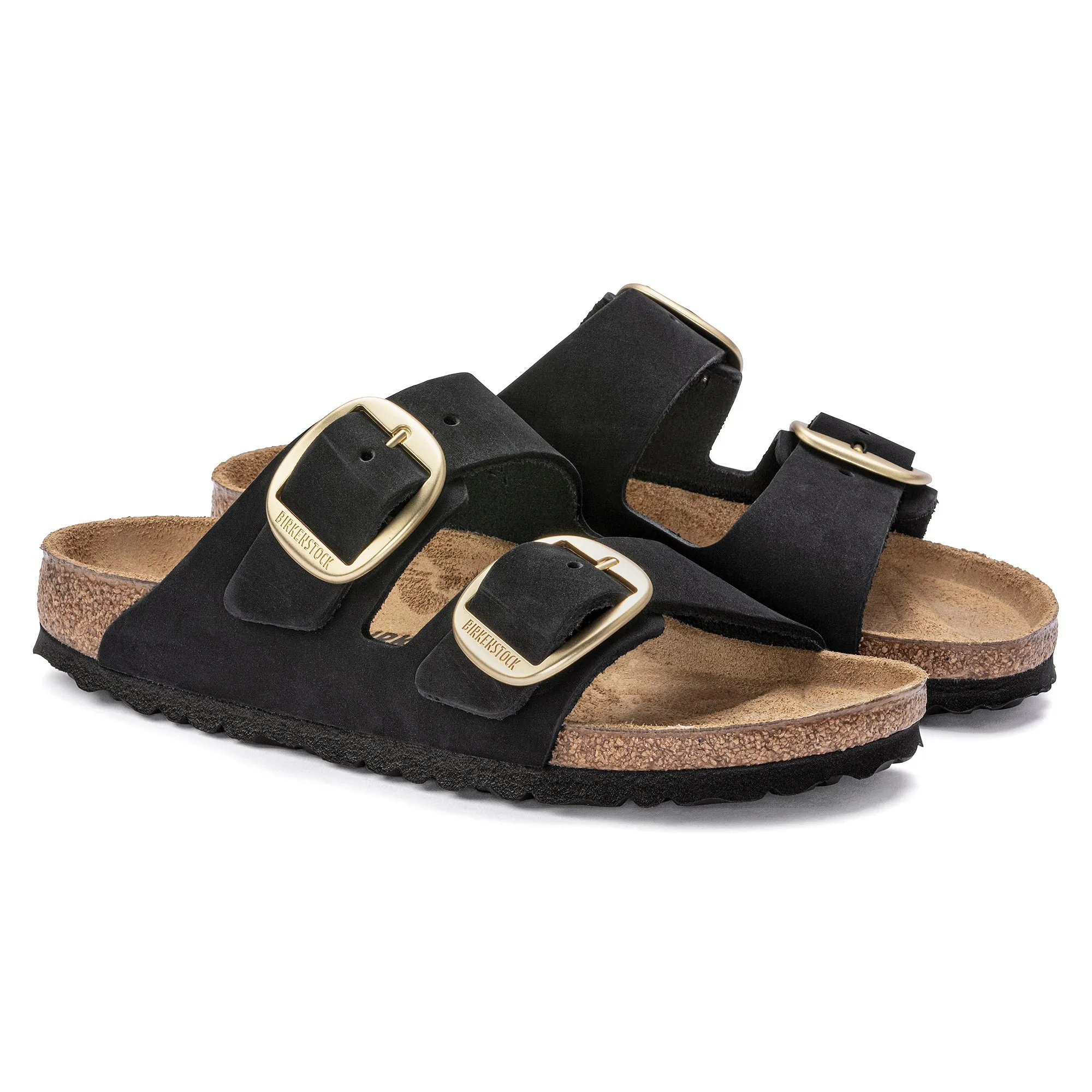 Arizona Big Buckle Nubuck Leather in Black