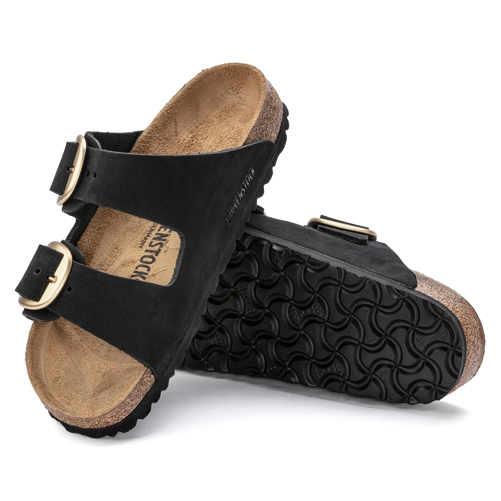 Arizona Big Buckle Nubuck Leather in Black