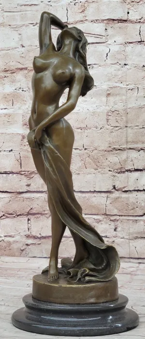 Art Deco Nude Erotic Naked Sexy Female Bronze Masterpiece Sculpture Figurine