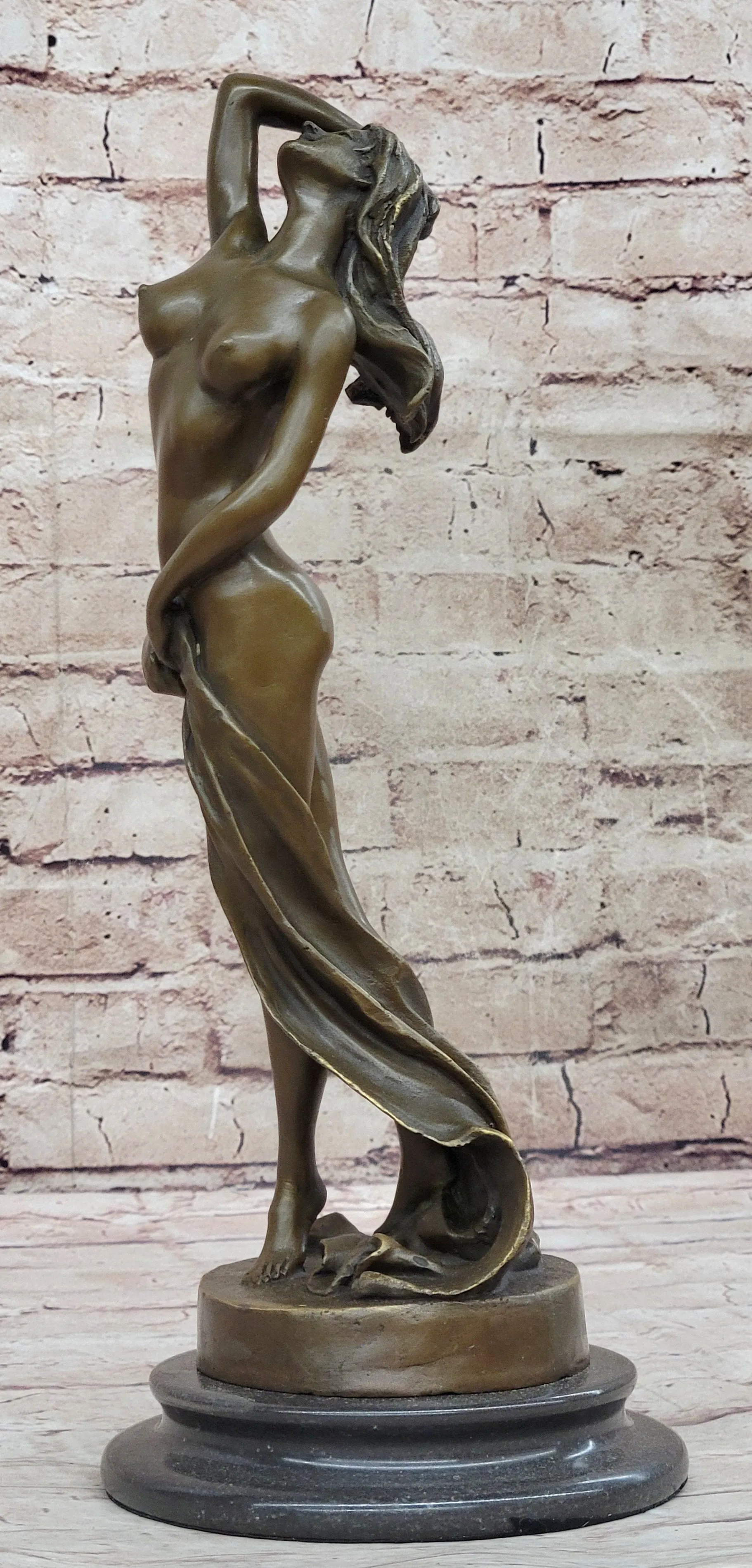 Art Deco Nude Erotic Naked Sexy Female Bronze Masterpiece Sculpture Figurine