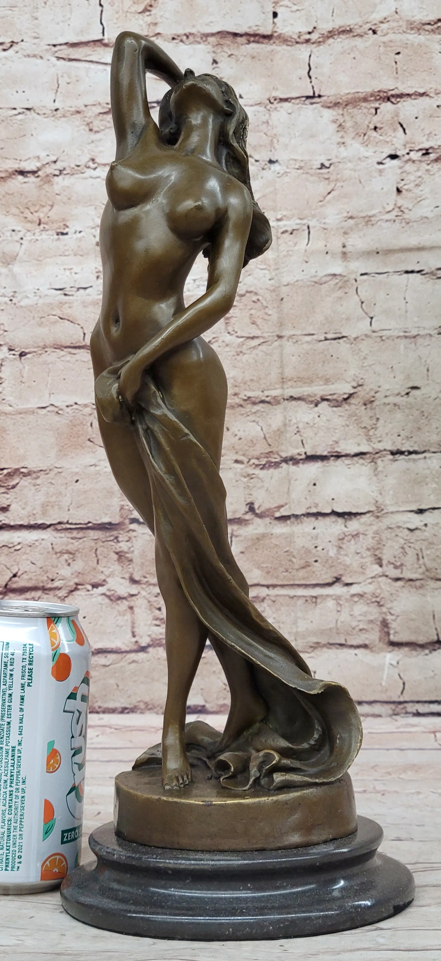 Art Deco Nude Erotic Naked Sexy Female Bronze Masterpiece Sculpture Figurine