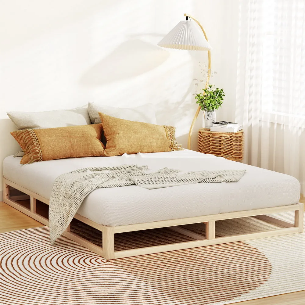 Artiss Bed Frame Queen Size Wooden Base Mattress Platform Timber Pine KALAM