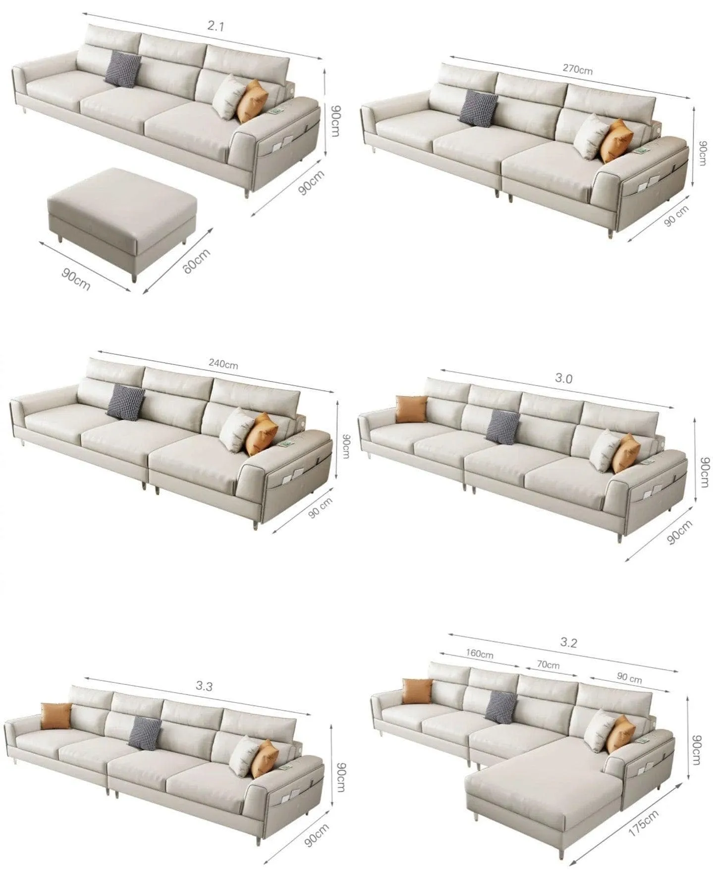 Ashley Sectional Sofa with LED Base Lighting