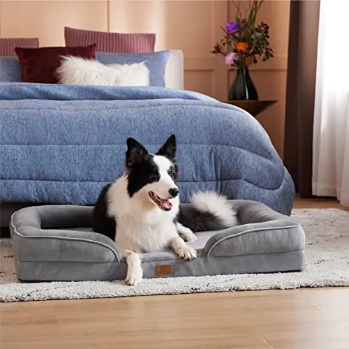 Bedsure Large Orthopedic Bed for Large Dogs - Big Waterproof Foam Sofa with Removable Washable Cover, Waterproof Lining and Nonskid Bottom Couch, Pet Bed