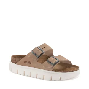 Birkenstock Women's Arizona Chunky Suede Leather Slide Sandal in Warm Sand