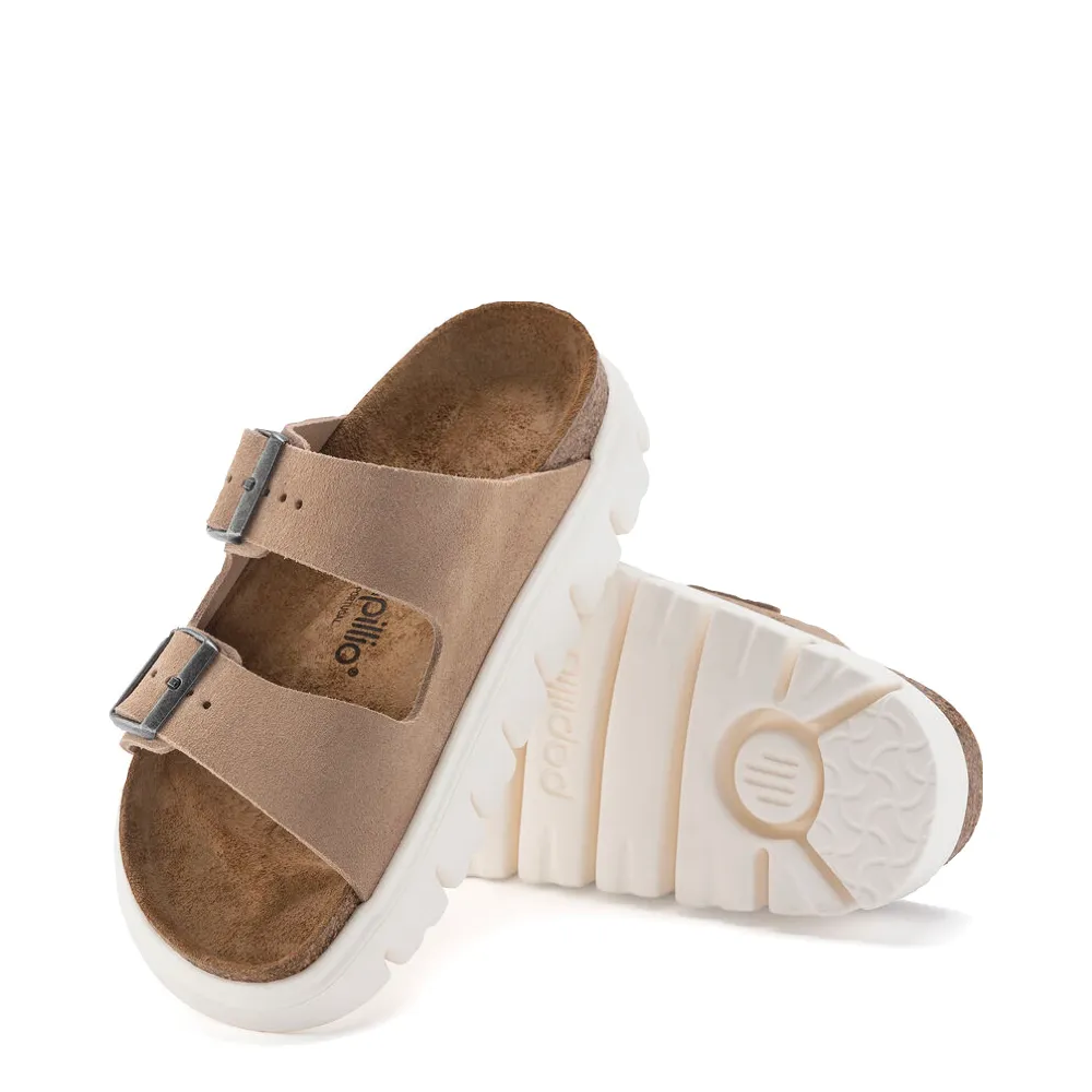 Birkenstock Women's Arizona Chunky Suede Leather Slide Sandal in Warm Sand