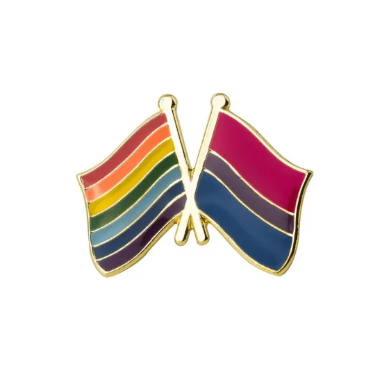 Bisexual & Rainbow Pride Flags Enamel Pin