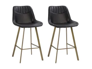 Black Farmhouse Bar Stools, Set of 2