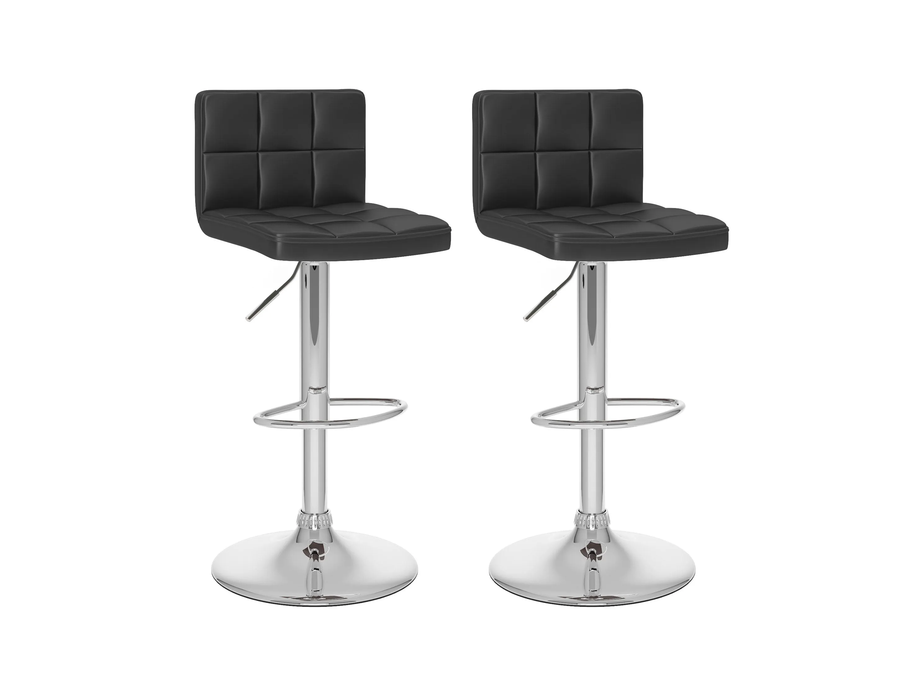 Black Swivel Bar Stools, Set of 2