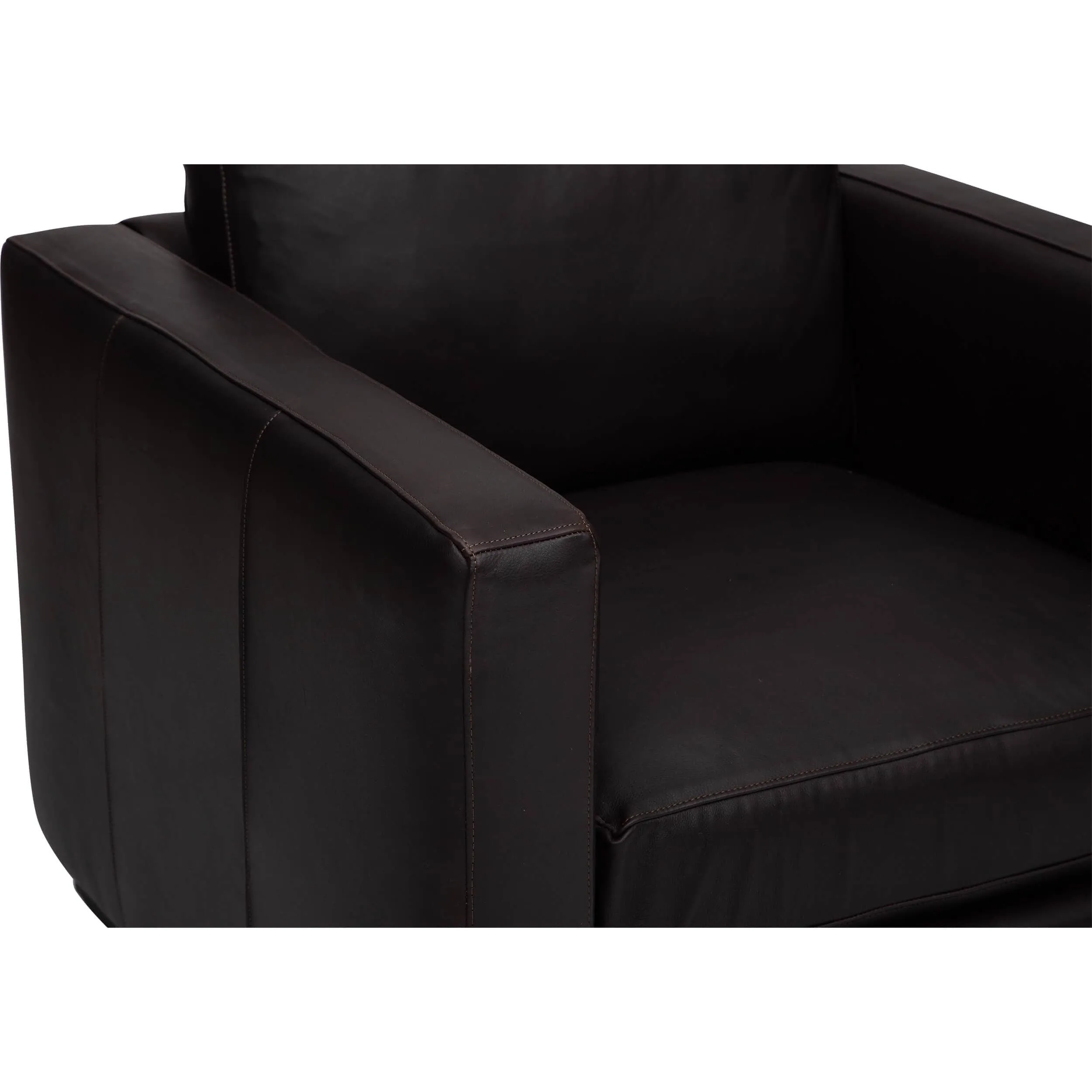 Bronson Leather Swivel Chair, Lewis Nougat