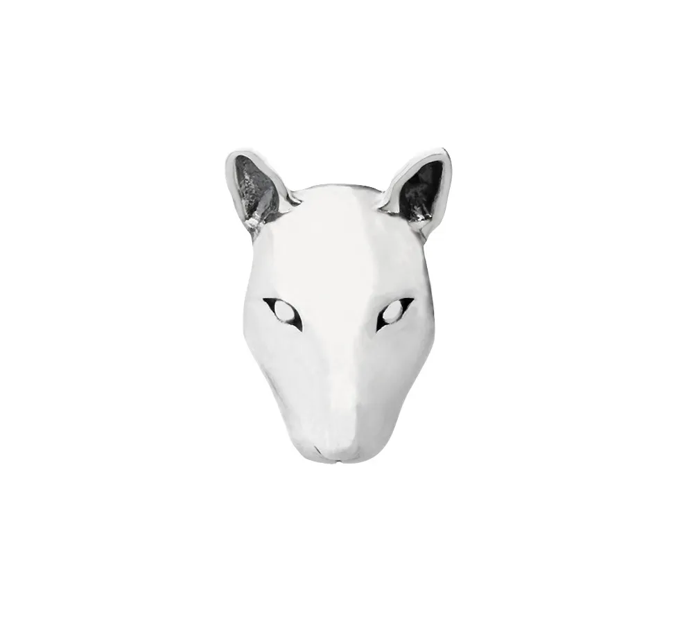 Bull Terrier 3D Head Charm 925 Sterling Silver