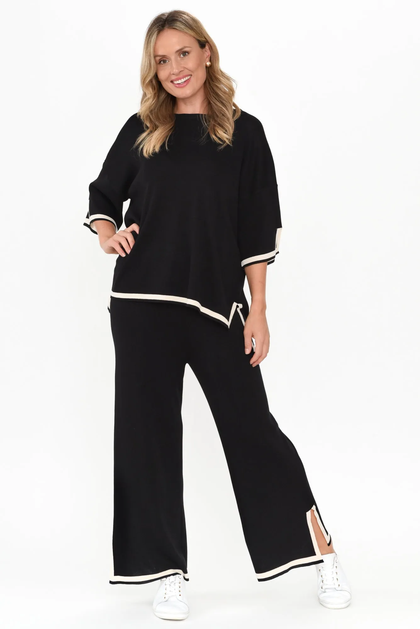 Calgari Black Trim Knit Pants