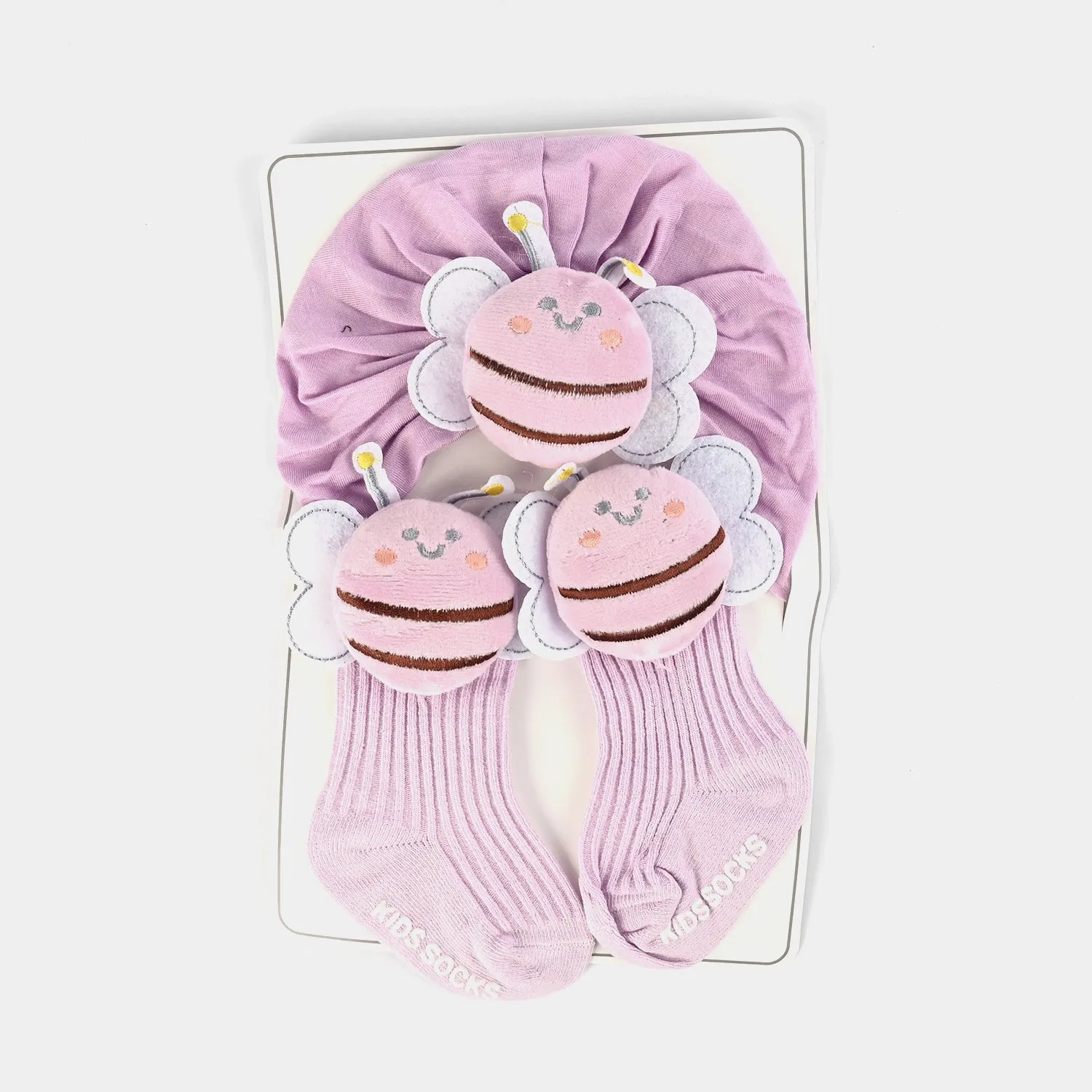 Cap socks Set Butterfly Purple 9M 