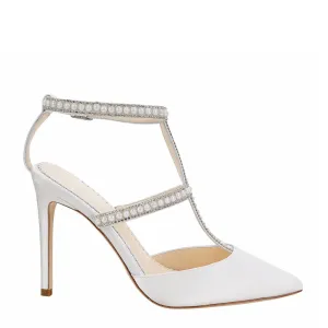 Carolina - Ivory Pearl & Crystal T-Strap