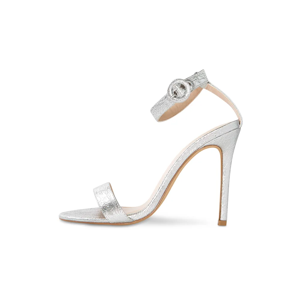 Cima Silver Vegan Leather Heels