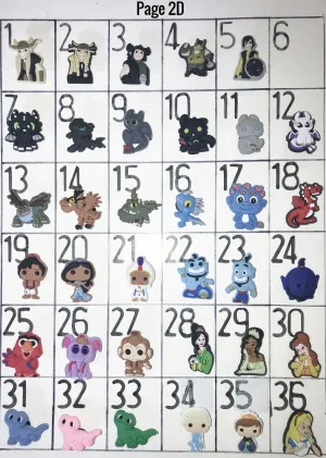 Clearance shoe charms cartoon and movie themed, random, dragons, aladdin, lizards, titan, mcstuffins