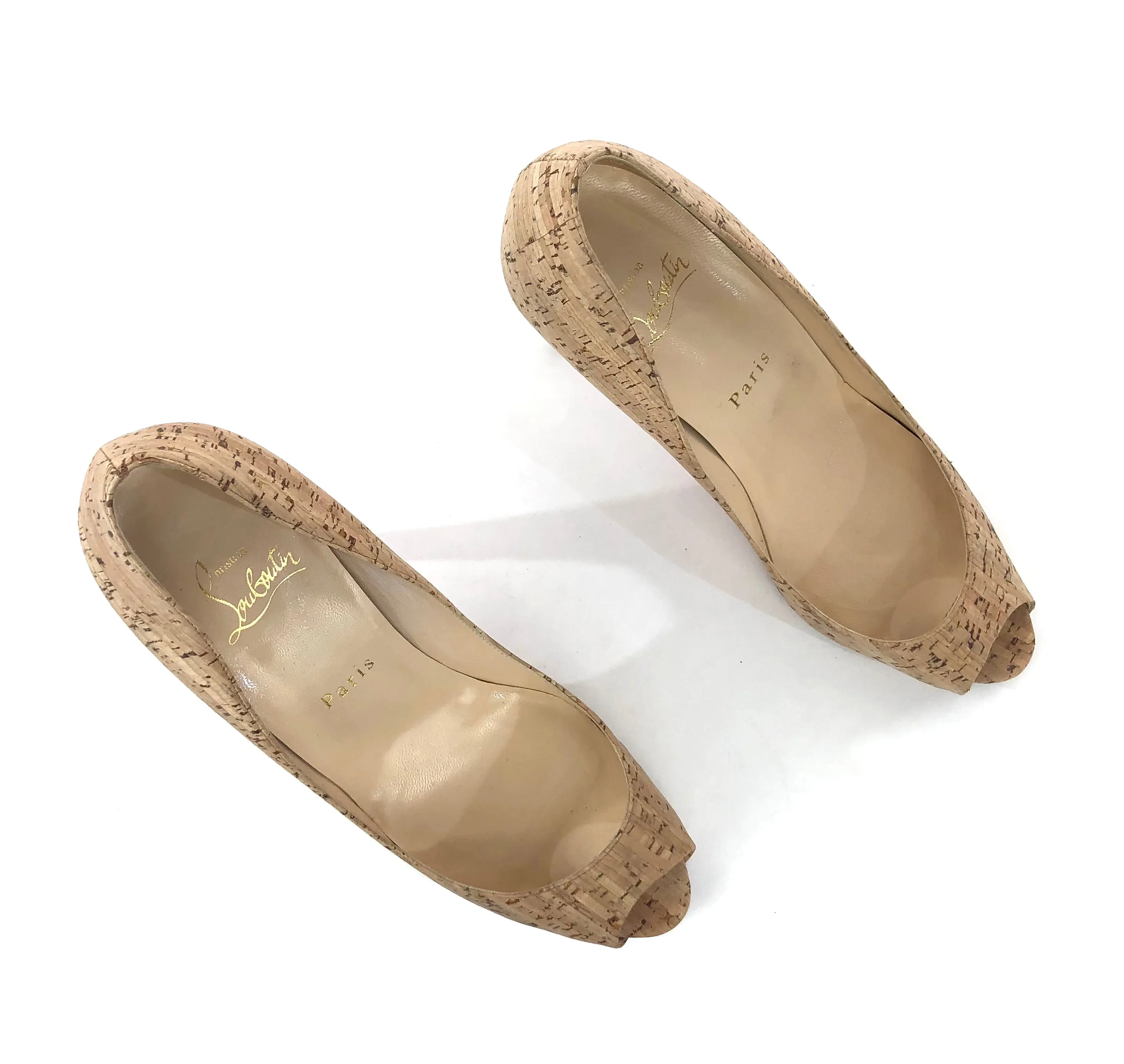 Cork Peep Toe Pumps | Size US 8 - IT 38.5