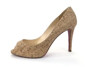 Cork Peep Toe Pumps | Size US 8 - IT 38.5