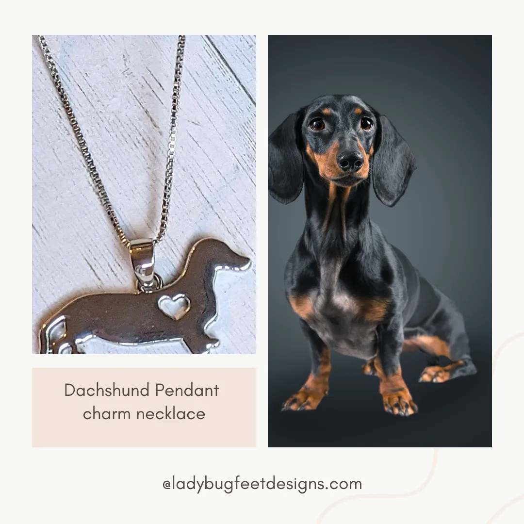 Dachshund Pendant charm necklace, 22 inch