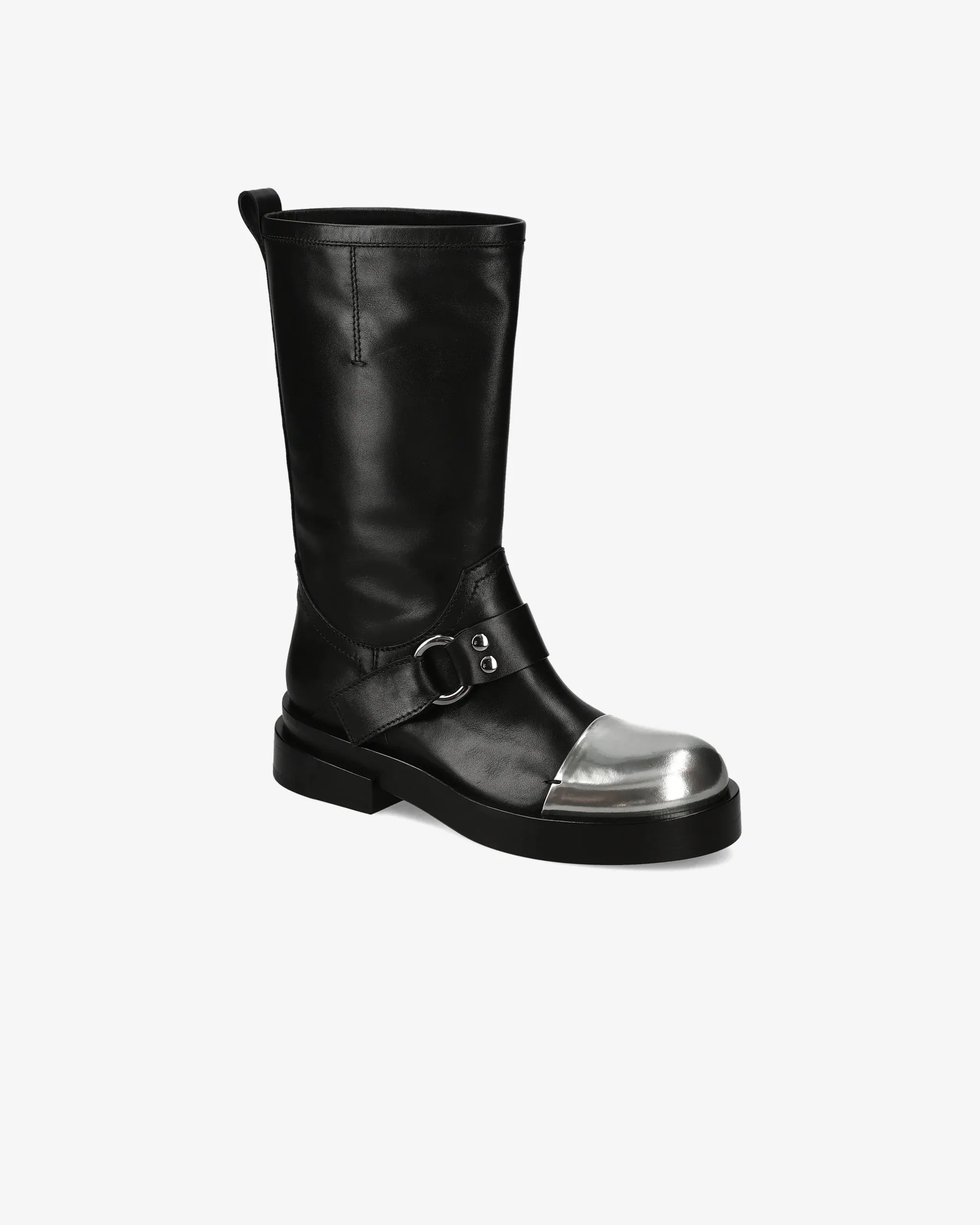 Dany Ankle Boots in iron and black calfskin M6813D