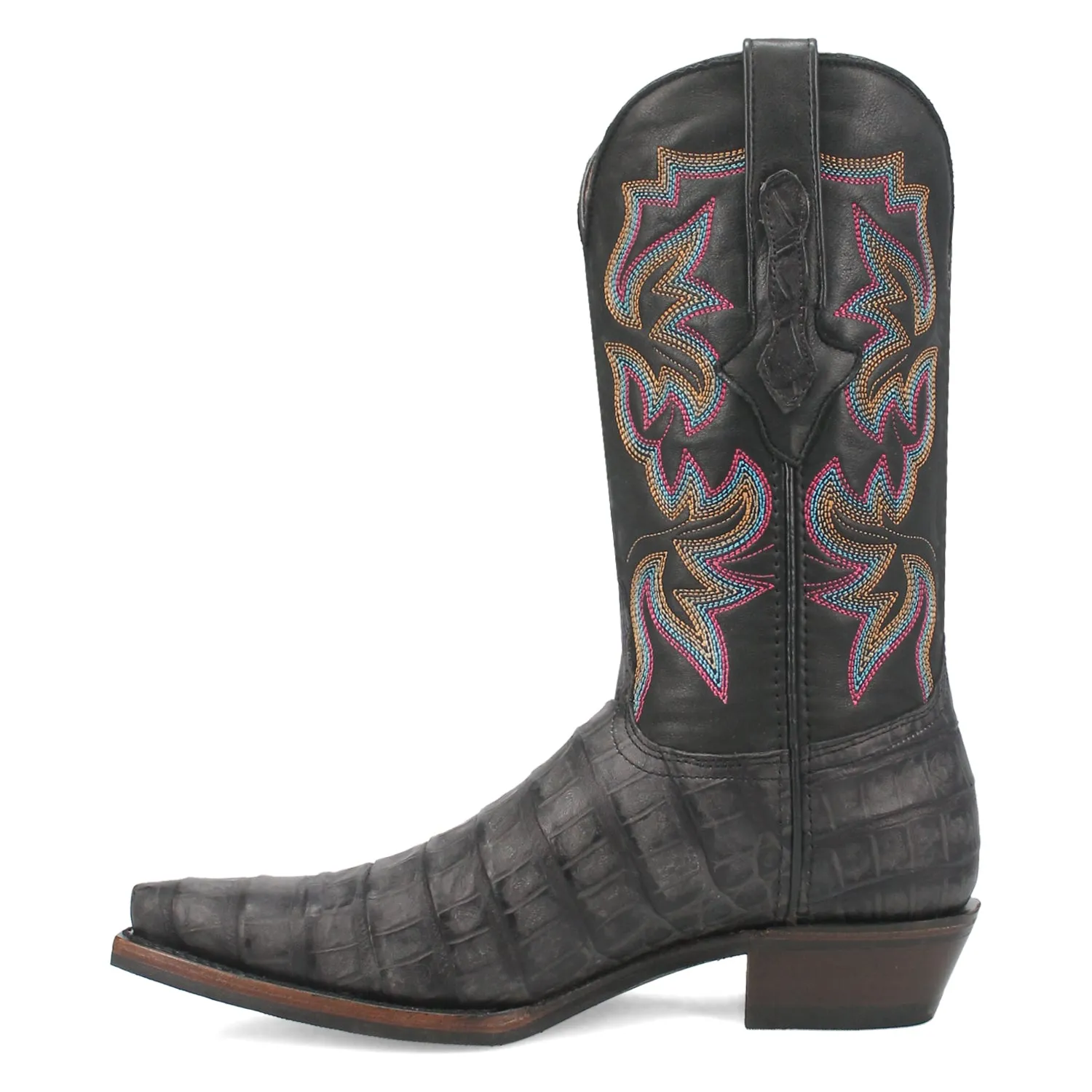 Dingo Mens Gator Black Leather Cowboy Boots