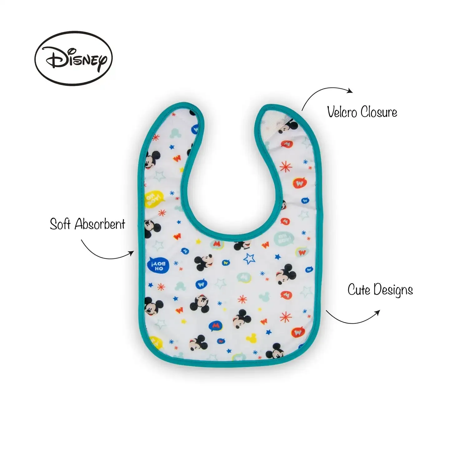 Disney Mickey Cotton Bibs 2Pcs