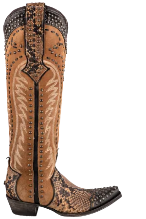 Double D Ranch by Old Gringo Women's Tall Snake Charmer Cowgirl Boots - Brown