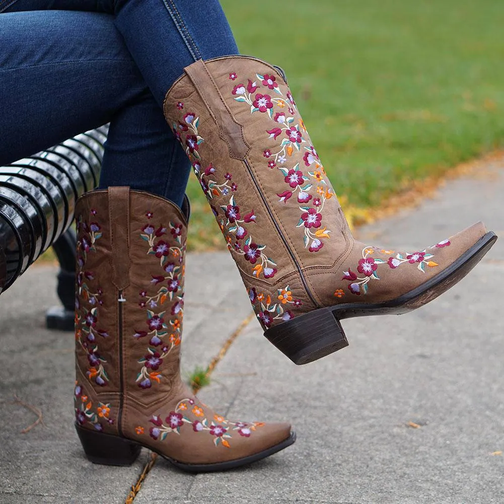 Flower Cowgirl Boots | Floral Fantasy Cowgirl Boots (M50031)