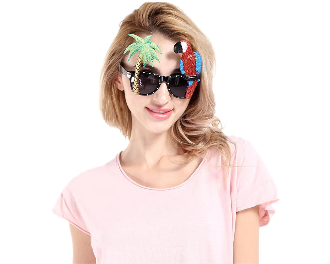 Funny Party Sunglasses Hawaiian Tropical Glasses Set of 2