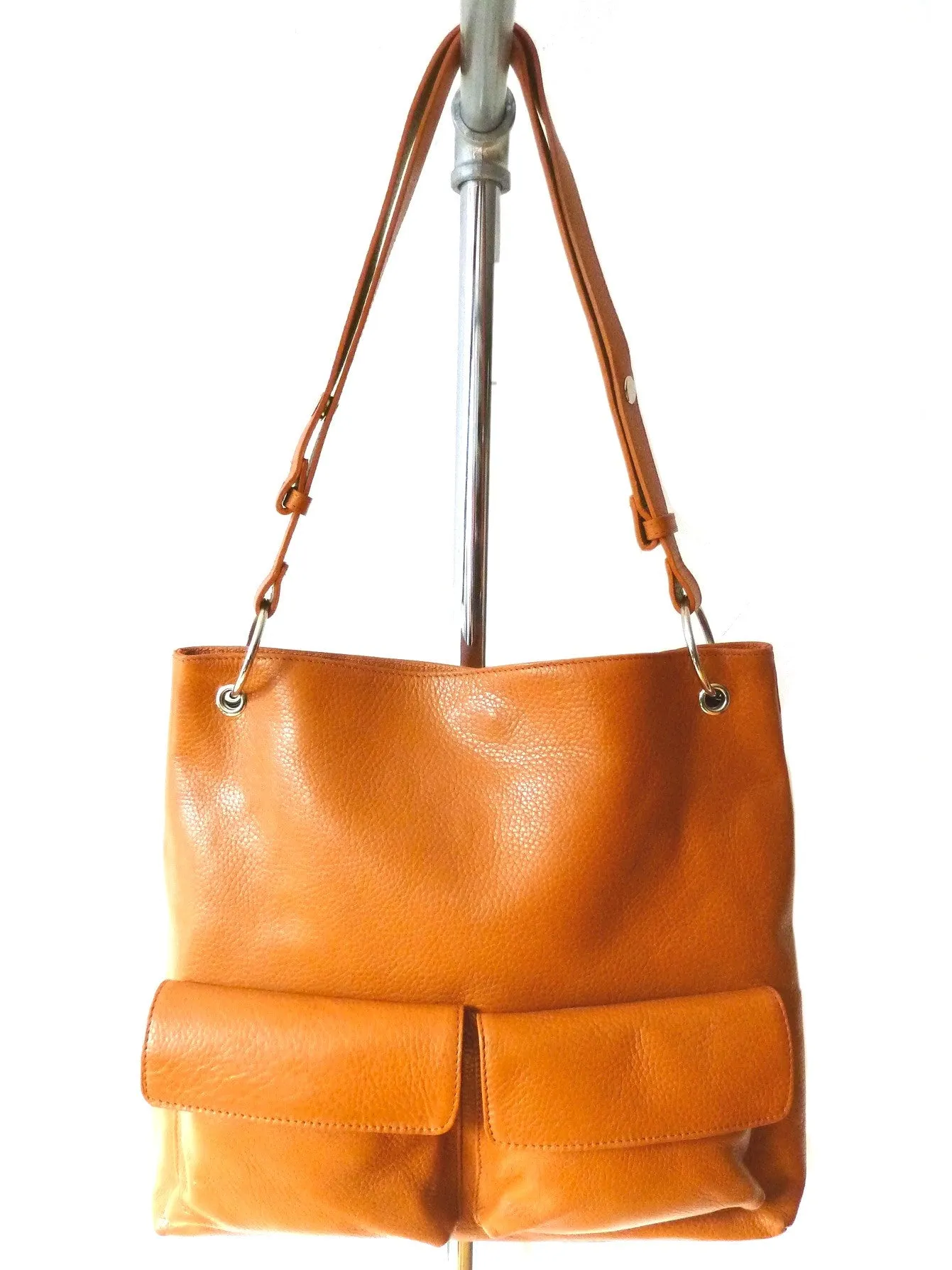 Gapock X Crossbody Bag Pebble Grain Orange