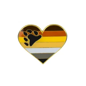 Gay Bear Brotherhood Pride Heart Enamel Pin