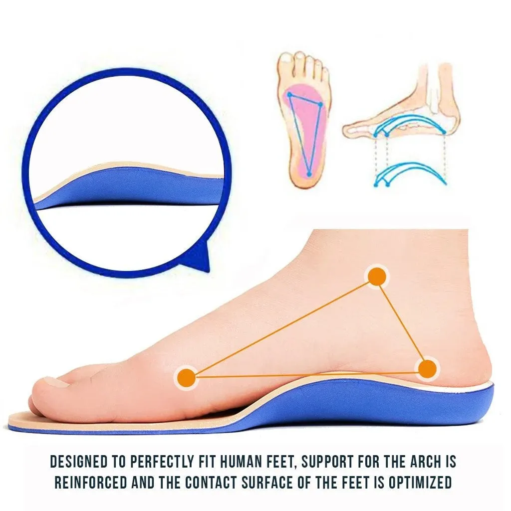 GEIASOU Orthopedic Insoles Foot Pain Relief Memory Foam Arch Support Soft Insoles