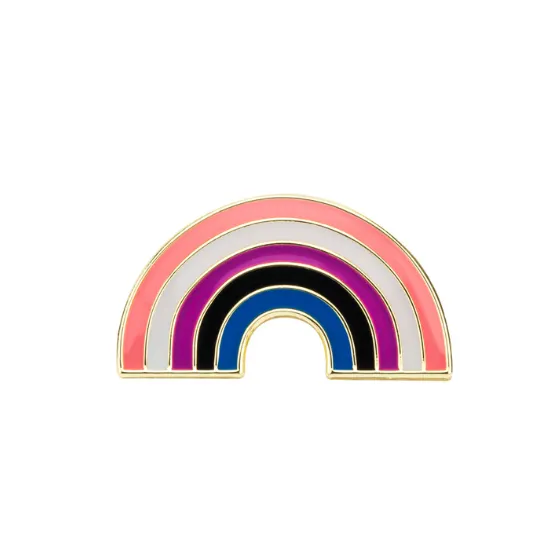 Genderfluid Pride Rainbow Enamel Pin