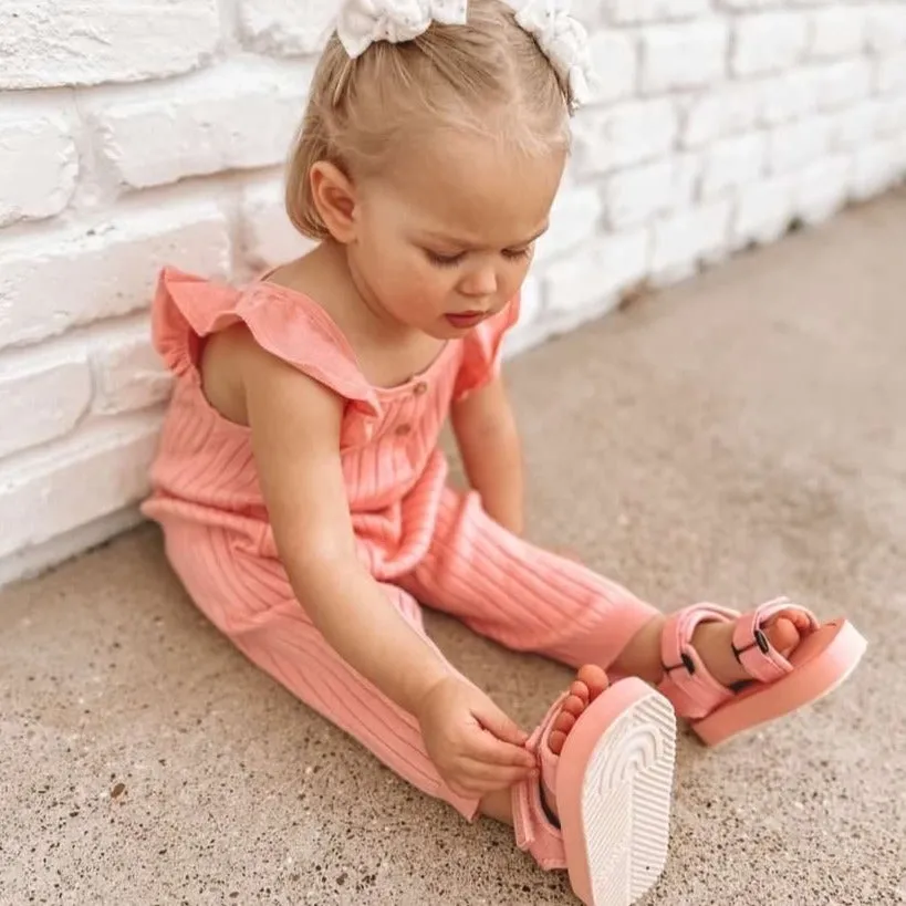 Girls Platform Sandals in Blush Pink - Tennessee Sunset