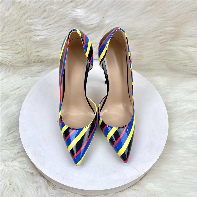 Glossy Ombre Style Pointed Toe Stiletto