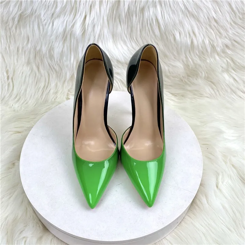 Glossy Ombre Style Pointed Toe Stiletto