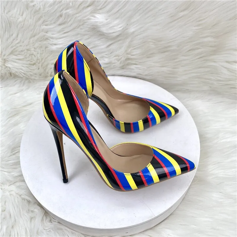 Glossy Ombre Style Pointed Toe Stiletto