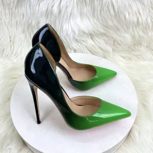 Glossy Ombre Style Pointed Toe Stiletto