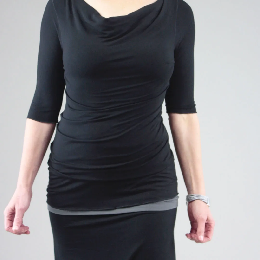 GRACE cowl neck half sleeve top