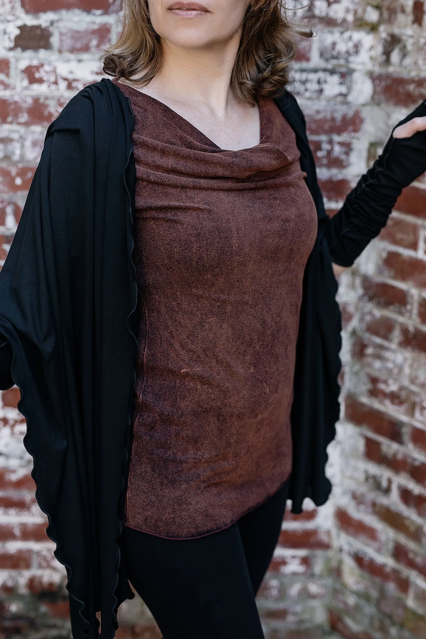 GRACE cowl neck half sleeve top