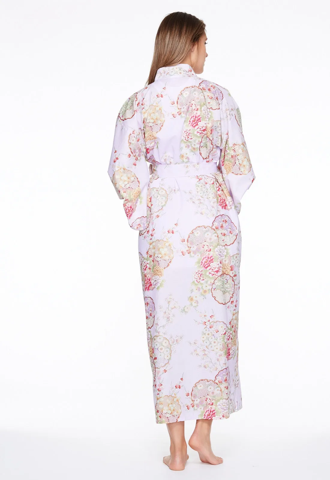 Graceful Circles Cotton Long Kimono