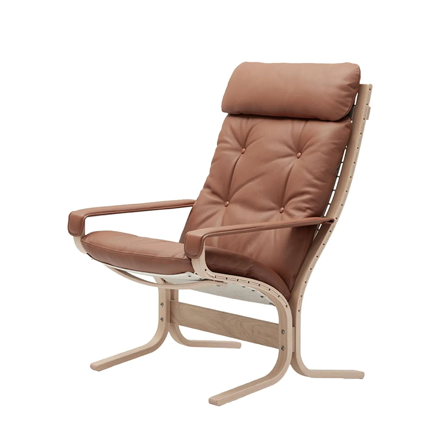 hjelle | siesta classic 301 chair | high back with arms | oak   rustical tan leather