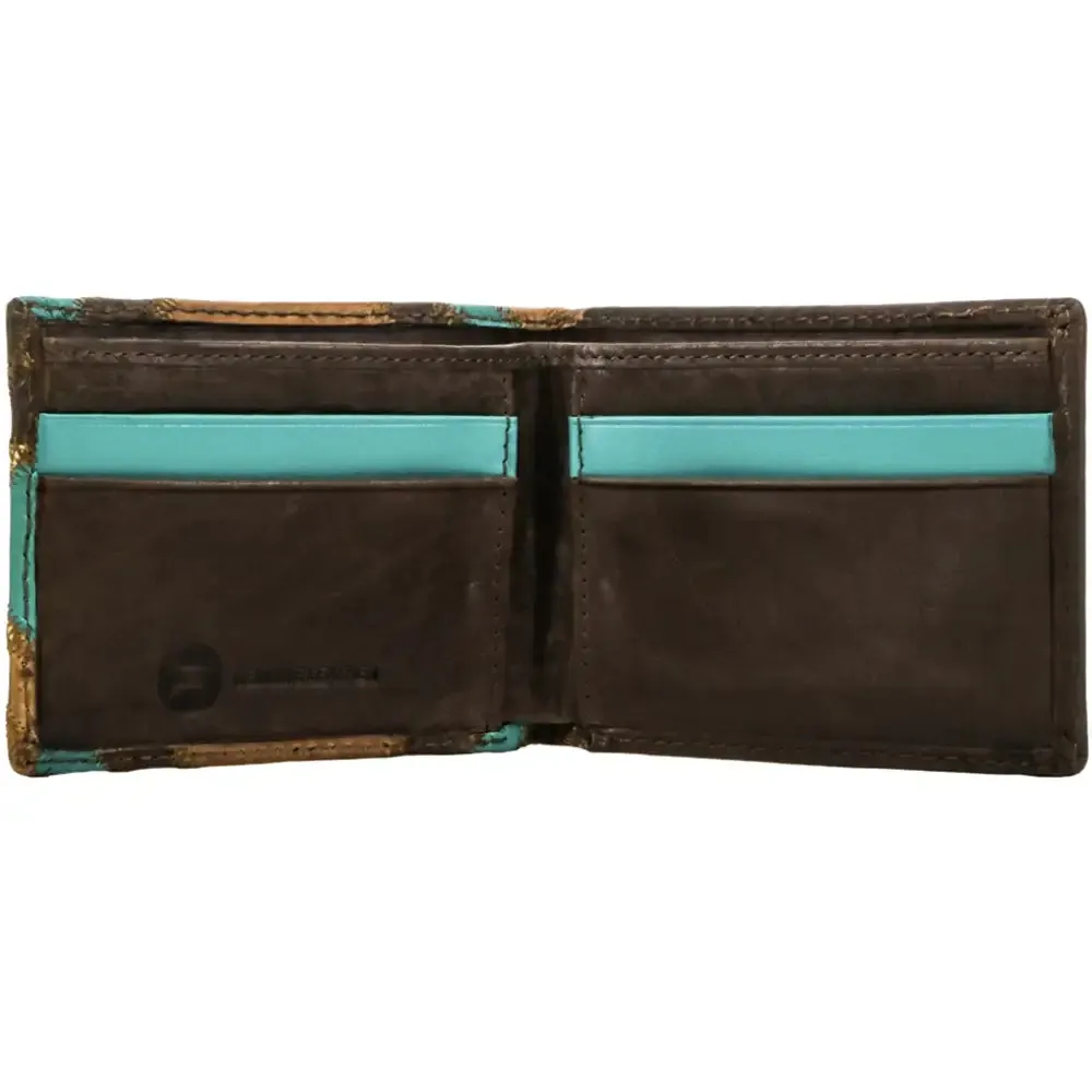 HOOey "Montezuma" (Brown/Turquoise) - Men's Bifold Wallet