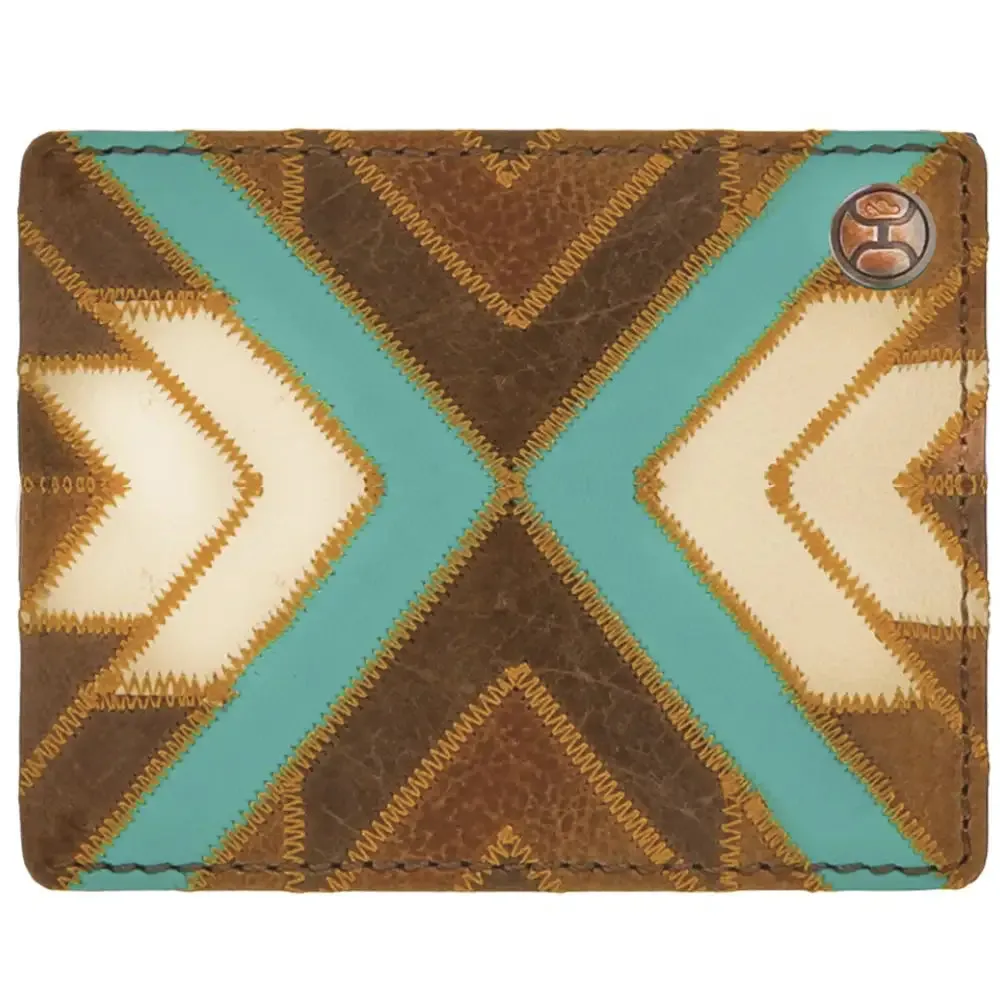 HOOey "Montezuma" (Brown/Turquoise) - Men's Bifold Wallet