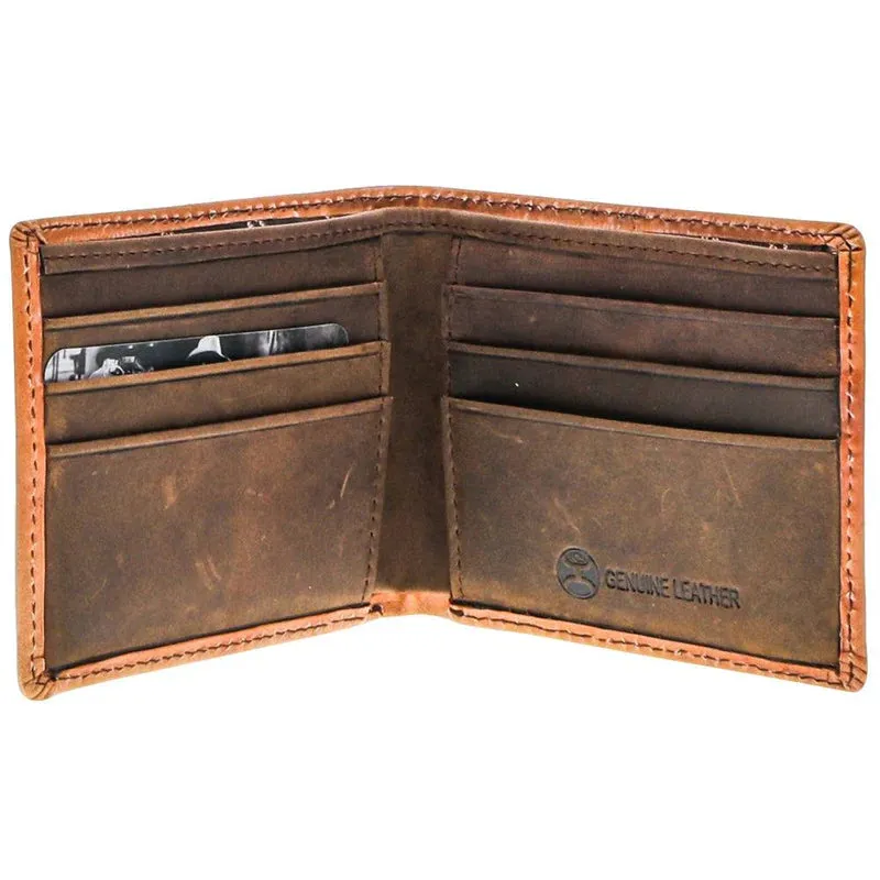 HOOey "Phoenix" (Tan/Turquoise) - Men's Bifold Wallet